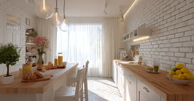 Helle Küche einer vermieteten Wohnung