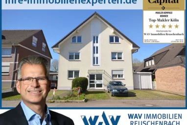 Bezugsfrei: Großzügige Dachgeschosswohnung mit Balkon, Carport und Stellplatz in Niederkassel-Rheidt